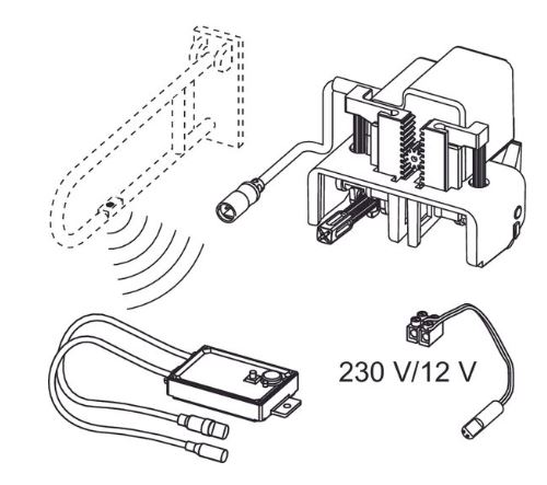 TECEplanus WC-Fernauslösung  Nr. 9240355 Funk 230/12 V-Netz