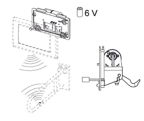 TECEplanus WC-Fernauslösung Nr. 9240354 Funk 6 V-Batterie