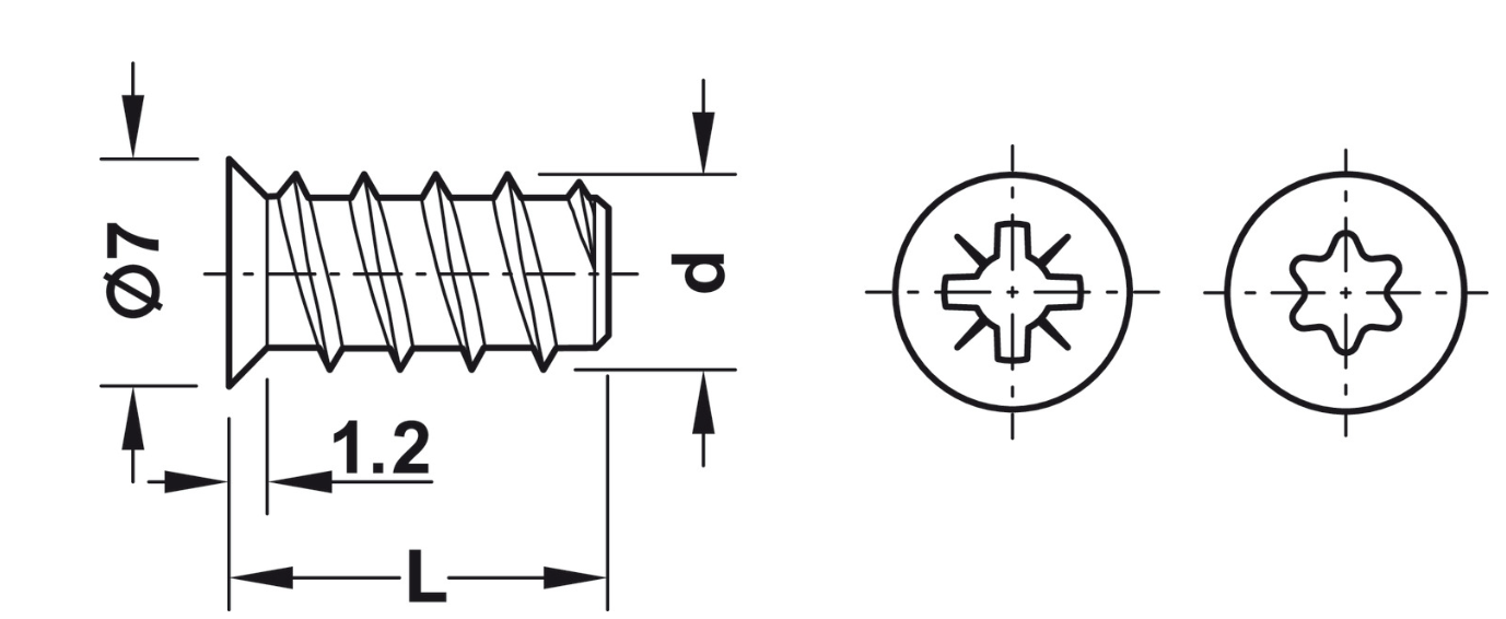 8 mm Häfele Euroschraube (ST)