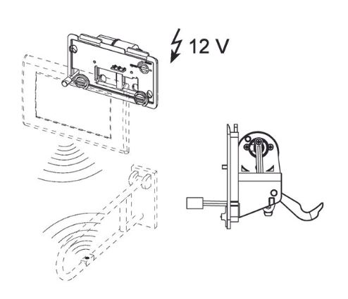 TECEplanus WC-Fernauslösung  Nr. 9240355 Funk 230/12 V-Netz