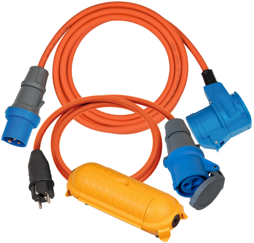 Camping Adapter-Set / CEE-Adapterleitung 1,5m, CEE 230V Verlängerungskabel 3m