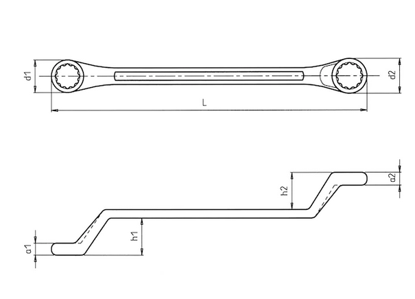 8x10 mm Doppel-Ringschlüssel metrisch mit POWERDRIV®-Antrieb