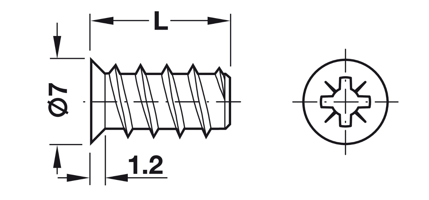 8 mm Häfele Euroschraube (ST)