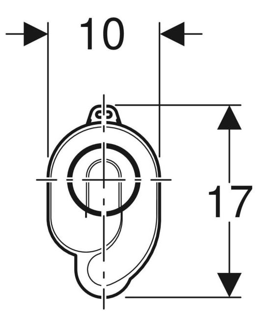 Geberit-Absaugeformstück für Urinalbecken Abgang waagerecht