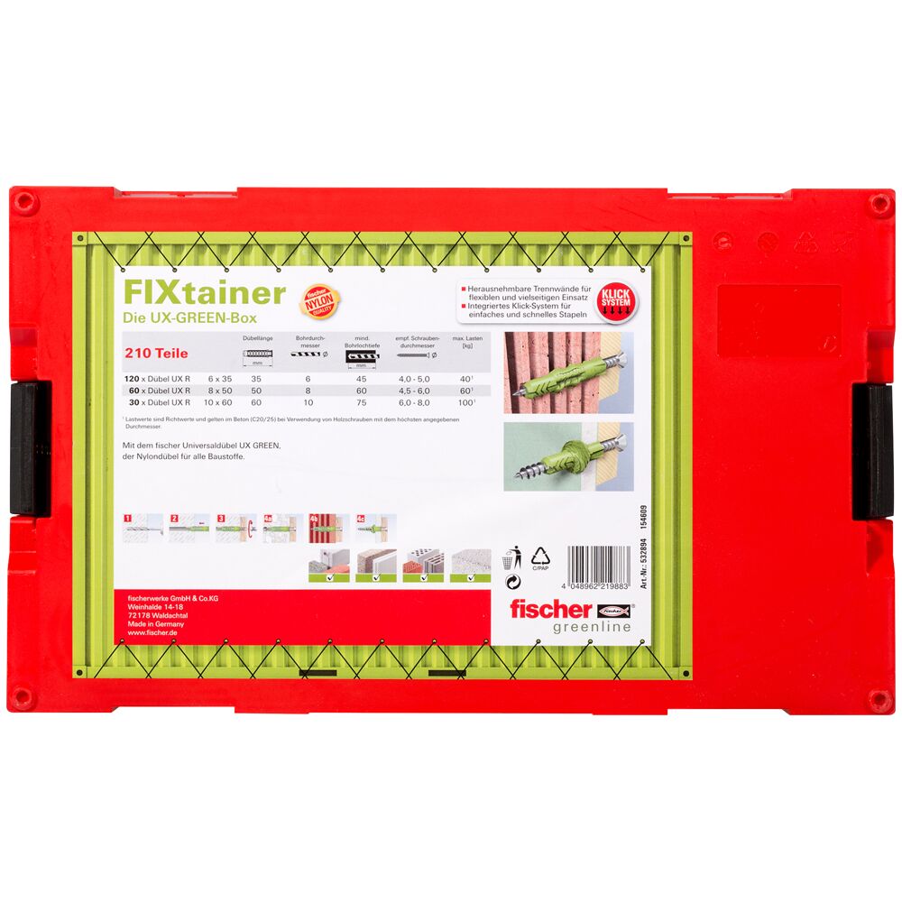 fischer FixTainer "UX Green" (210 Teile)