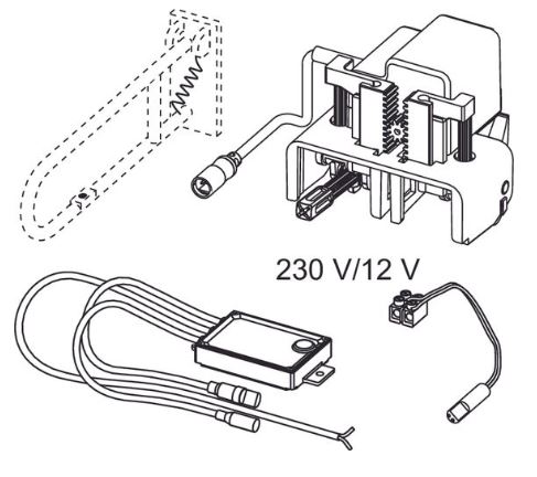 TECEplanus WC-Fernauslösung Nr. 9240357 Kabel 230/12 V-Netz