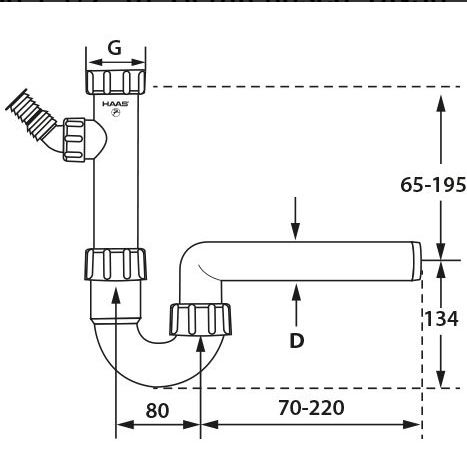 comfort-PP-Spülensiphon 1 1/2" m. Geräteansch. DN40